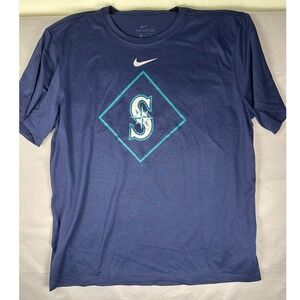 Nike Seattle Mariners MLB Dri-FIT T Shirt Men's Large Navy Blue